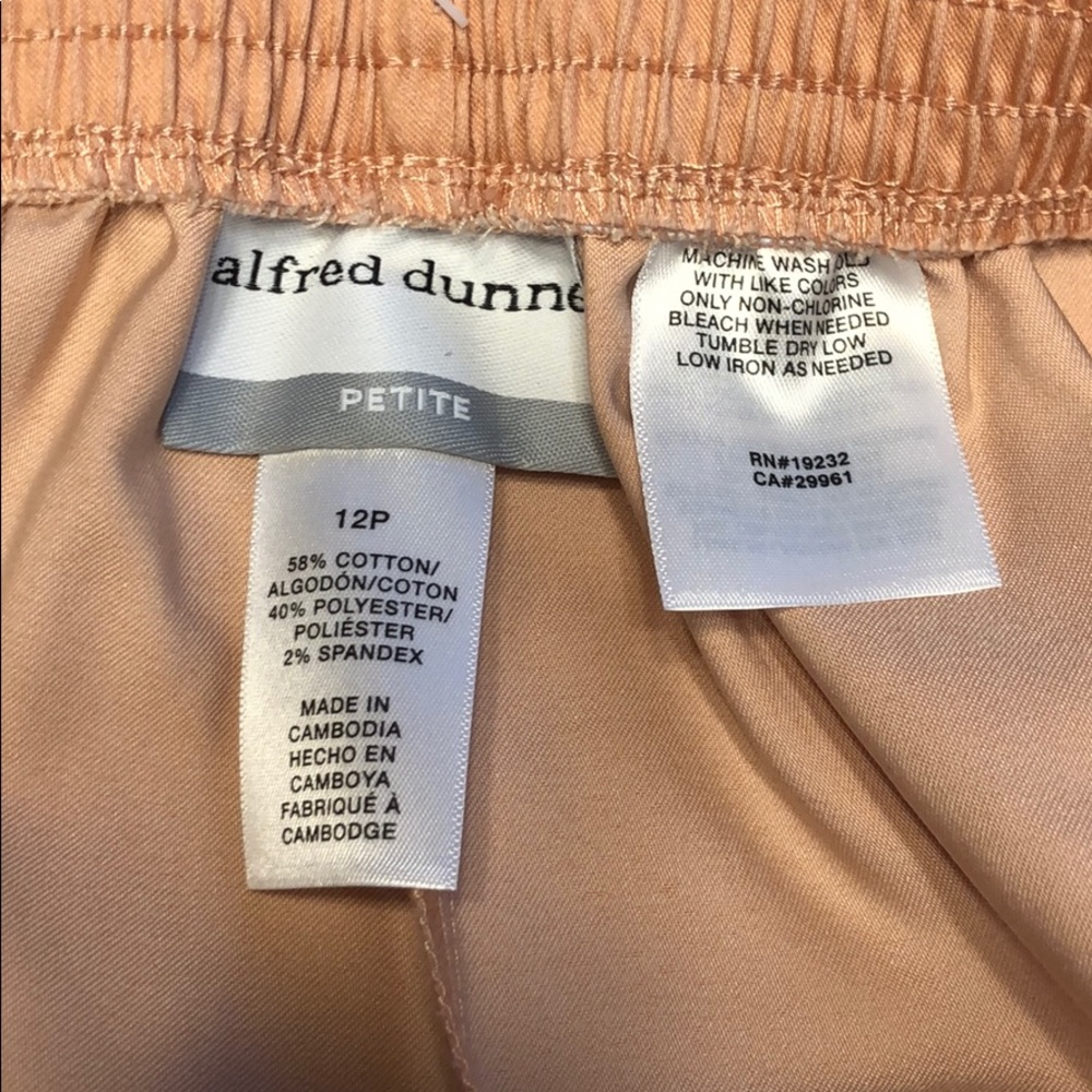 ALFRED DUNNER - NWT PEACH PANTS 12 p - Picture 3 of 3